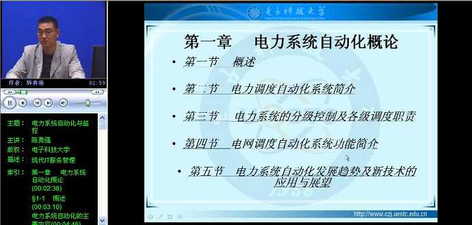 电力系统自动化与监控视频教程 24讲 电子科技大学